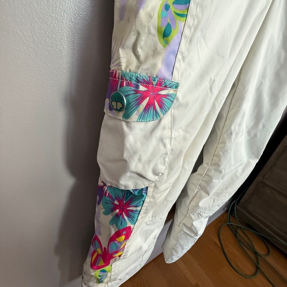 Obermeyer I Grow Ski Snowsuit Snowboard Jacket Pants Set Colorful Blocks Flowers - Picture 5 of 16